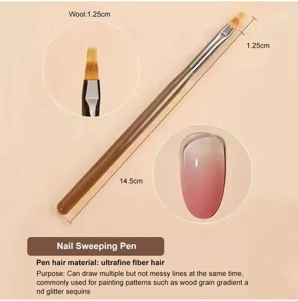 9PCS UV Gel Nail Brushes Set - Liner & Acrylic Painting Pens for DIY Nail Art Design and Tip Display