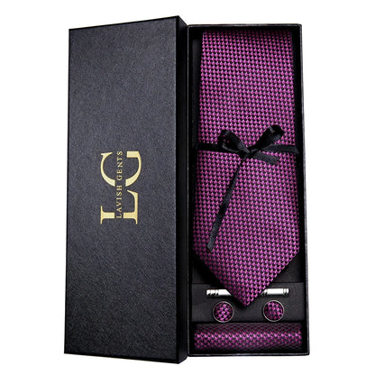 Hi-Tie Luxury Paisley Teal Green Tie Set - Men’s Classic Necktie with Handkerchief & Cufflinks Gift Box for Wedding & Formal Wear