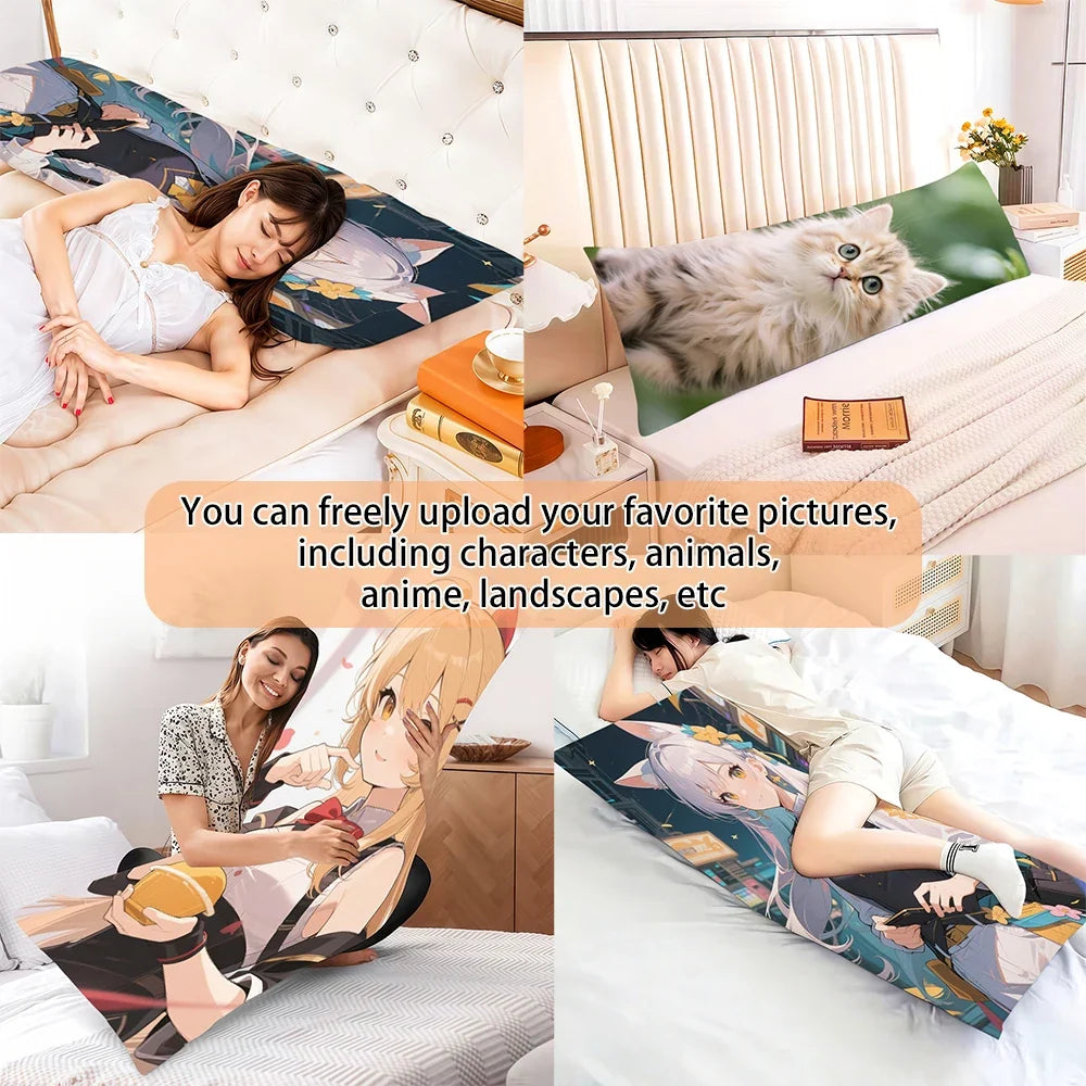 Custom Anime Body Pillowcase - Personalized Cartoon Star and Real Person Sleeping Pillow Cover