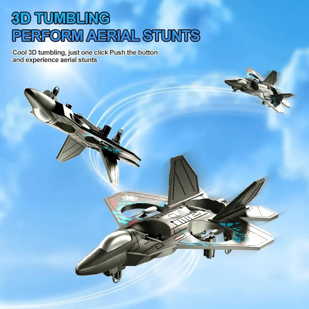 2.4G RC Fighter Plane - Gravity-Sensing EPP Foam Glider with Lights for Boys