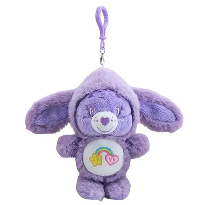Care Bears Plush Keychain - 17cm Rabbit Ear Hood Furry Cartoon Bag Charm