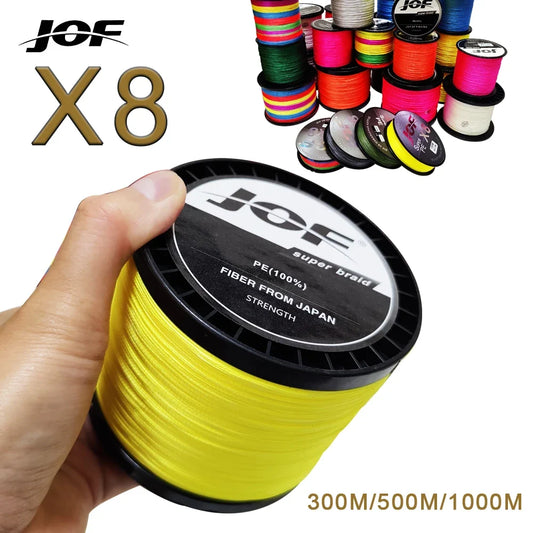 JOF 8 Strand Braided Fishing Line - 3000M Super Strong PE Abrasion Resistant Anti-Bite Line for Freshwater Fishing