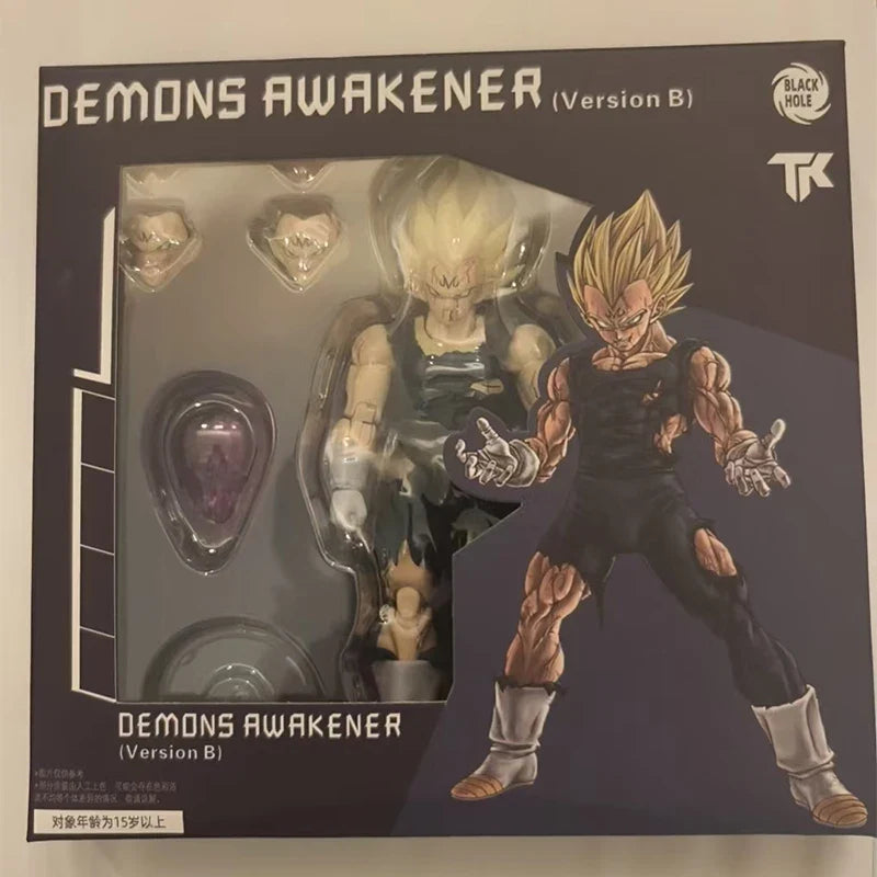 Majin Vegeta Super Saiyan Action Figure - Full Power Battle Damage Anime Collectible Model Toy