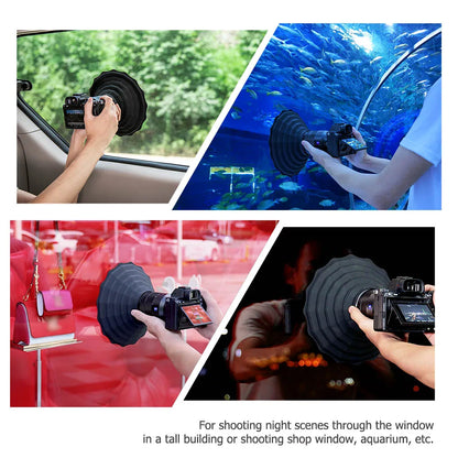 JJC Silicone Lens Hood: Anti-Reflective Camera Lens Shade for Diameter 53mm72mm, 73mm88mm - Foldable Reversible Lens Shade
