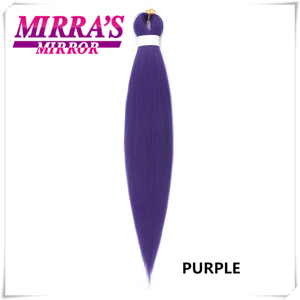 Purple Pre-Stretched Yaki Hair Extensions – Soft Synthetic Jumbo Braids for DIY Ponytail in Pink, Grey, Orange, Red & Blue
