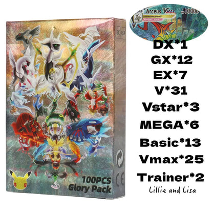 New Holographic Pokémon Cards – Scarlet & Violet 80 VMAX, 20 EX English Trading Cards for Kids & Collectors