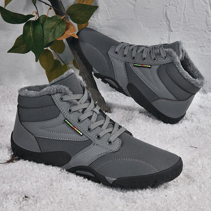 Men's Winter Boots – Snow Barefoot Outdoor Non-Slip Warm Fur Ankle Boots, Lightweight Hiking Sneakers in Plus Sizes