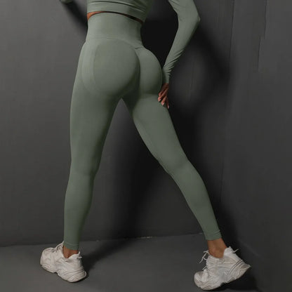 High Waist Women’s Yoga Leggings – Seamless Push-Up Fitness, Running & Gym Pants with Hip Lift and High Elasticity
