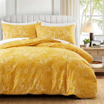 Grey Feather Duvet Cover Set – Full/Queen Boho Bird Plume Luxury Soft Reversible Comforter for Kids & Teens