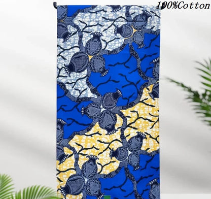 African Ankara Wax Print Fabric - 100% Cotton Batik Material for Sewing & Wholesale 6 Yards