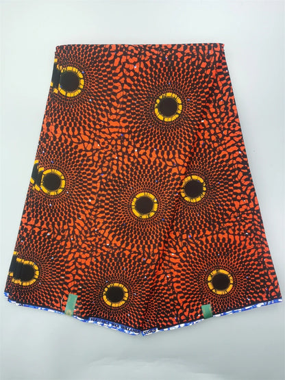 African Real Wax Ankara Fabric - 100% Cotton 6 Yards Nigerian Print Party Dress Sewing Material