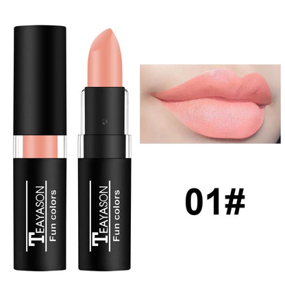 12 Color Matte Lipstick Set - Waterproof Long Lasting Lip Gloss Makeup in Black Blue Purple & Red Shades