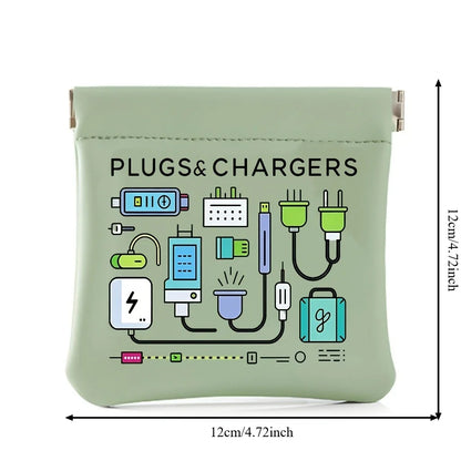 Portable Cable Organizer Bag - Compact Travel Tech Pouch for Chargers, USB Cables & Earbuds