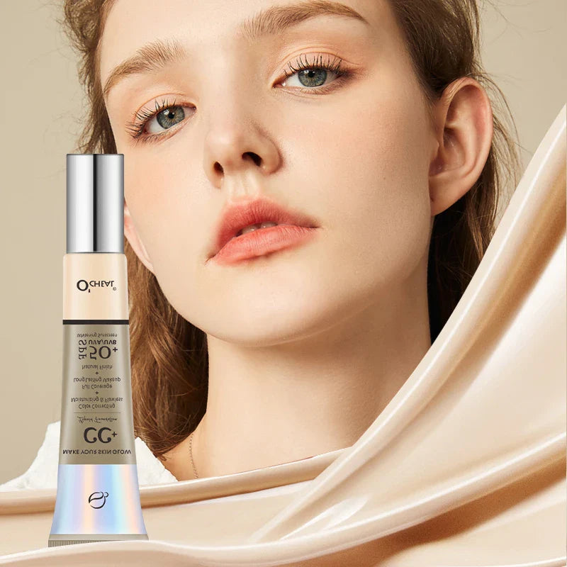 Ocheal 30g CC Cream Foundation – Waterproof Concealer, SPF 50+ Moisturizing Sunscreen, Long-Lasting Brightening Makeup Primer