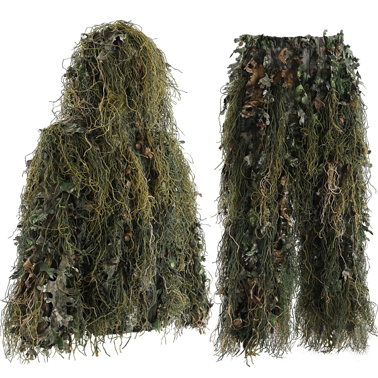 JOAXOR 3D Ghillie Suit - Leafy Woodland Camouflage Hunting Suit for Men, Outdoor Stealth & Tactical Gear