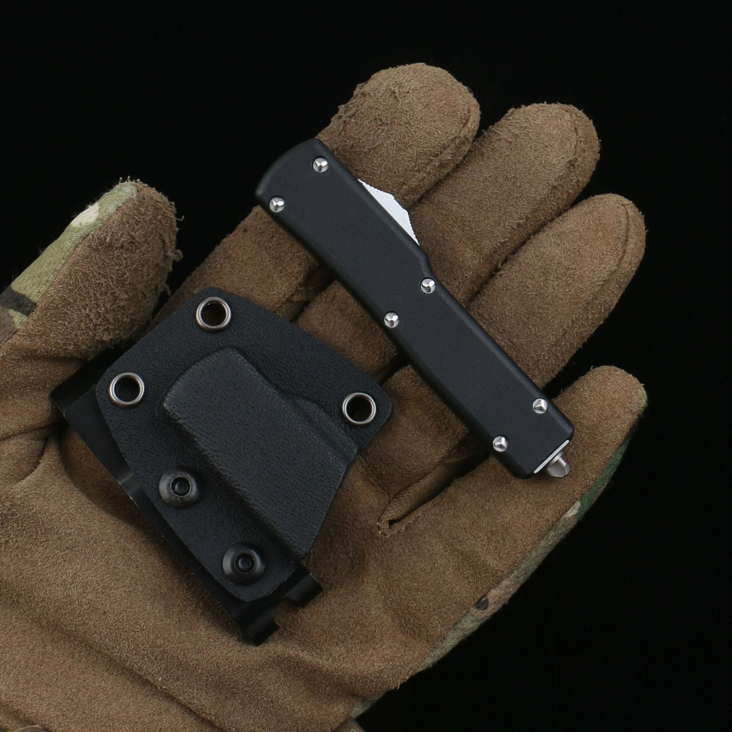 MICRO EDC TECH Mini MT-70 Knife – D2 Steel Stonewashed Blade with Aviation Aluminum Handle, Portable EDC Tool
