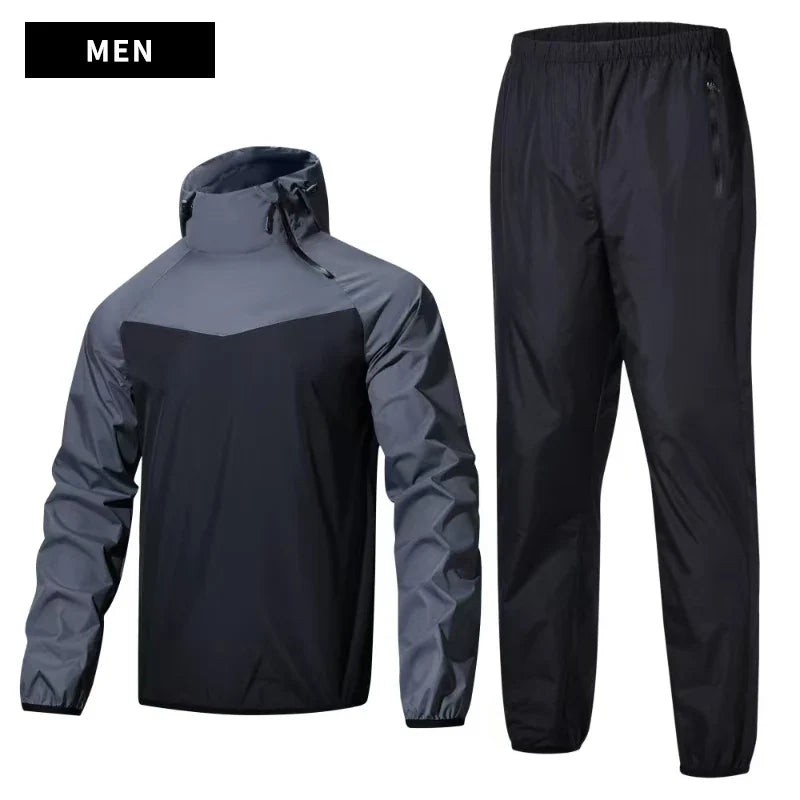 Unisex Sauna Suit Gym Set – Full Body Sweating Sportswear for Men & Women, Boxing, Running, Fitness & Weight Loss Tracksuit