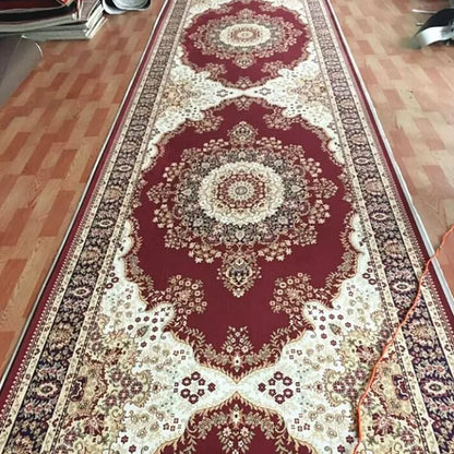 Luxury Chinese Classical Corridor Rug – Crystal Velvet Soundproof Washable Carpet for Villa, Hotel & Living Room