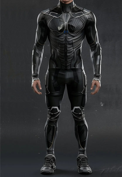 Cyberpunk Mechanical Armor Jumpsuit - Futuristic Steampunk Fighter Cosplay Bodysuit for Halloween & Costume Parties