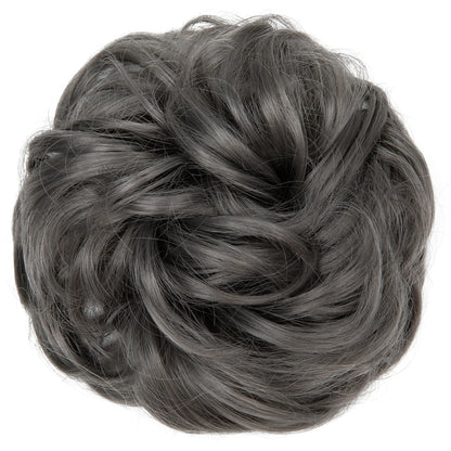 Synthetic Messy Hairpiece Chignon Scrunchie – Blonde & Brown Donut Bun for Women, Elastic Daily Use Hair Extension H9
