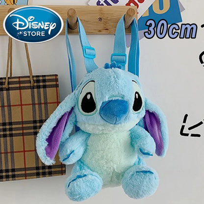 Disney Blue Stitch Plush Backpack – Large-Capacity Cartoon Bag for Kids & Kindergarten Gift