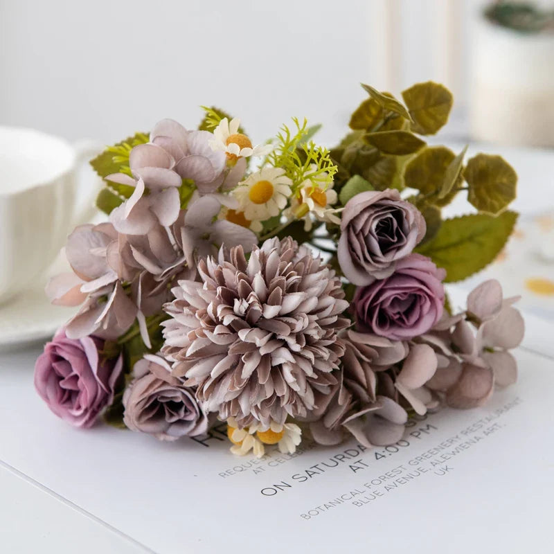 7-Piece Chamomile Faux Flower Arrangement — Flowerpot Ornament & Wedding Accessory