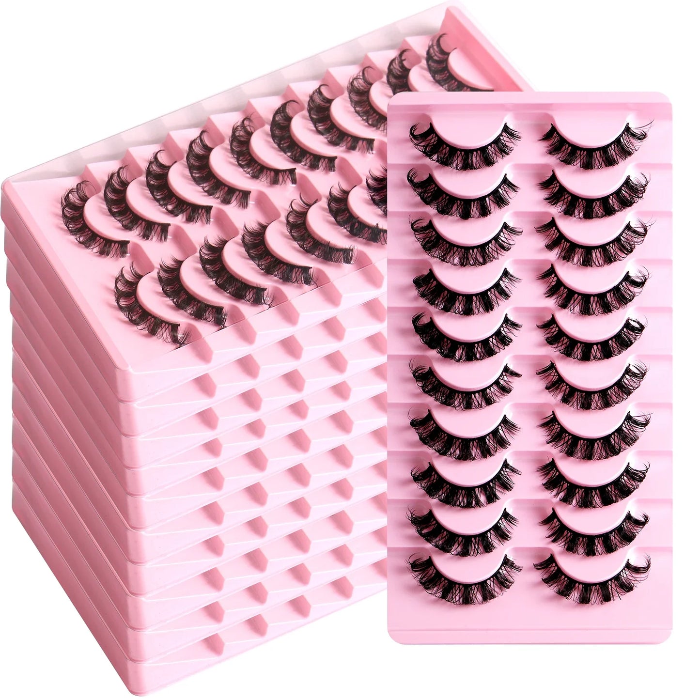 2/10 Pairs 3D Mink Strip False Eyelashes – Dramatic Fake Lash Extensions for Makeup
