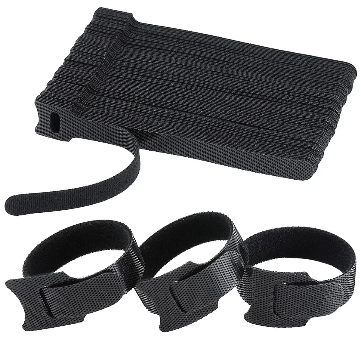 100PCS Reusable Nylon Cable Ties – Adjustable Cable Organizer Straps for Wire, Mouse & Earphone Management