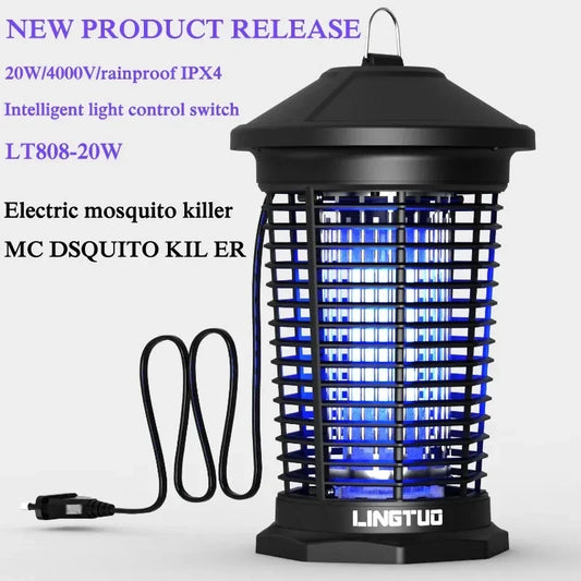 20W UV Mosquito Killer Lamp - 365nm Electric Shock Fly Trap Bug Zapper Insect Killer Light for Home Use