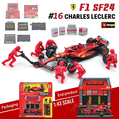Bburago 1:43 2024 F1 Ferrari SF24 & RB20 Alloy Die-Cast Car Model – Luxury DIY Toy Series