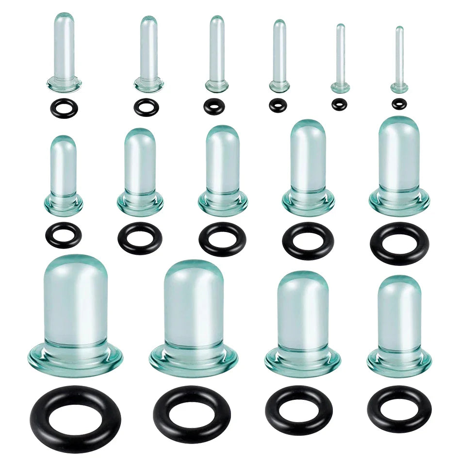 Glass Ear Tunnels & Plugs | Ear Stretchers, Expander Earrings for Women Body Jewelry 1.6–16mm