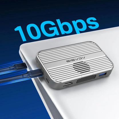 Acasis Magnetic M.2 NVMe SSD Enclosure - 10Gbps USB-C Docking Station with HDMI 4K60Hz, SD/TF & PD 100W Support