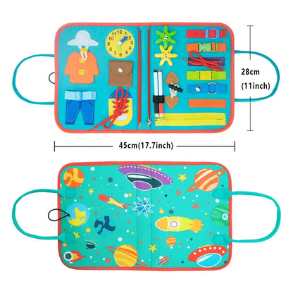 Montessori Toddler Busy Board – Educational Activity for Motor Skills & Baby Learning Toys for Travel