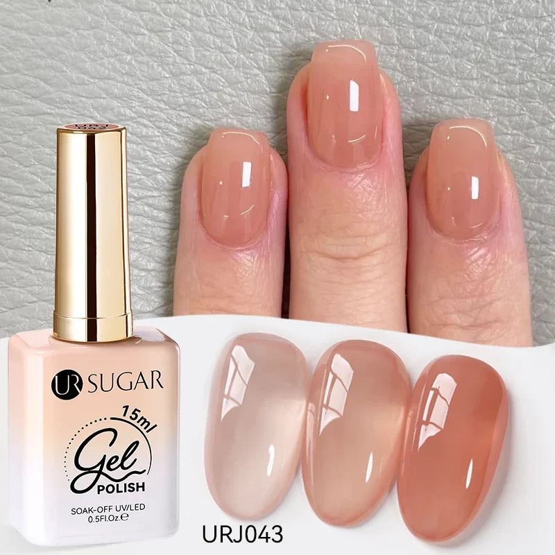UR SUGAR 15ml Jelly Gel Polish - Milky White Translucent UV Soak Off Nail Art Varnish
