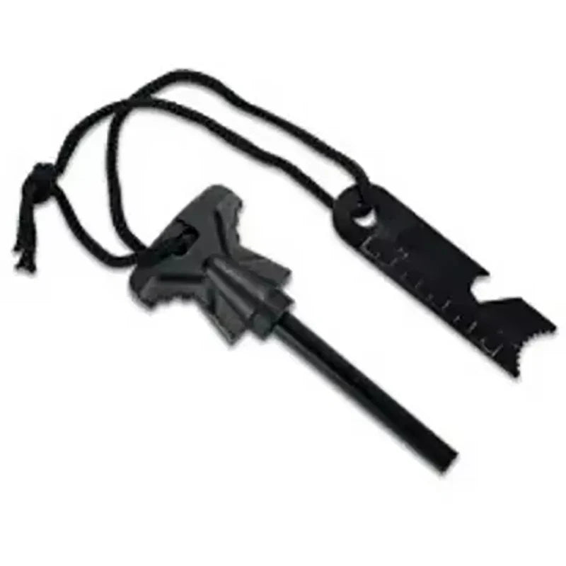 Portable Magnesium Fire Starter Stick – Flint Lighter with Wooden Handle for Outdoor Survival & Camping