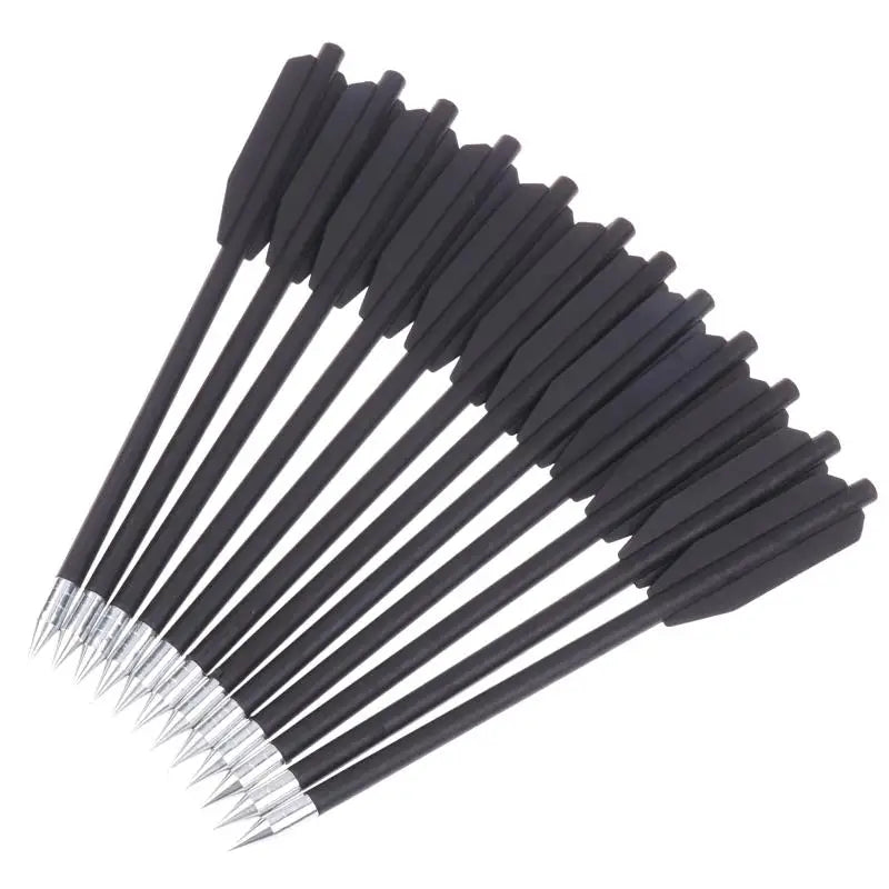 12PCS Black Dart Set - Rubber Band Slingshot Short Arrows Accessories for Outdoor Target Practice & Play