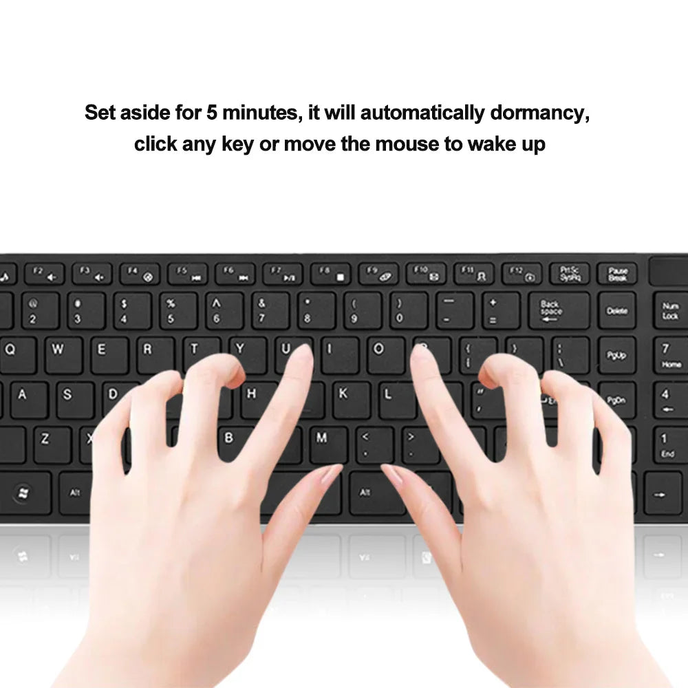 K-06 2.4G Wireless Keyboard and Mouse Combo – Plug and Play Black Set for Laptop