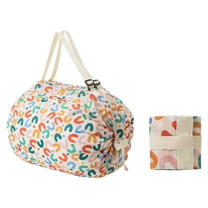 Foldable Shopping Bag - Waterproof Portable Reusable Grocery & Travel Tote Bag
