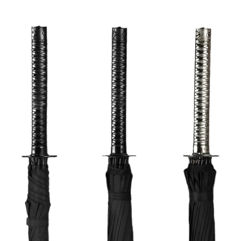 Katana Sword Umbrella - Long Handle Samurai Style UV Blocking Rain Parasol for Demon Slayer Ninja Fans