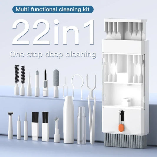 22-in-1 Multi-Function Cleaning Kit - Phone, Keyboard, AirPods, Camera, PC & Screen Cleaning Tools