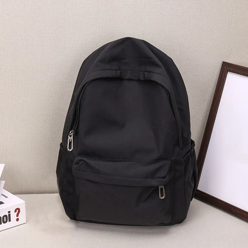 Women’s Waterproof School Backpack | Large Capacity Solid Color Daypack for Teens & Students