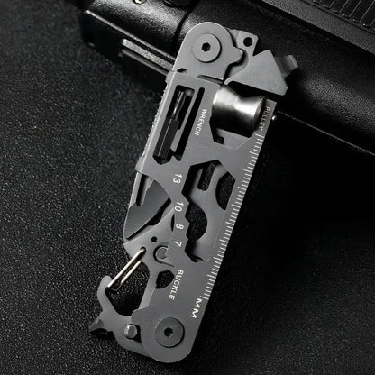Multifunctional Outdoor Tool Card – Folding Molle Scissors, Mini Army Knife & Bicycle Repair EDC Camping Gear