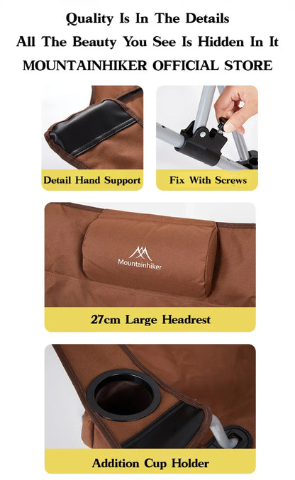 MOUNTAINHIKER 4-Speed Adjustable Folding Lounge Chair – Ultra-Light Portable Camping & Fishing Chair