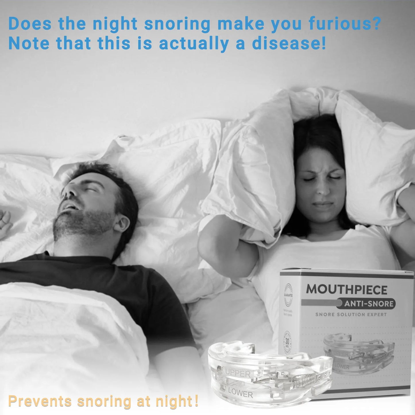 Silicone Anti-Snore Mouthpiece – Mouth Guard for Snoring, Bruxism, Sleep Apnea, and Teeth Protection