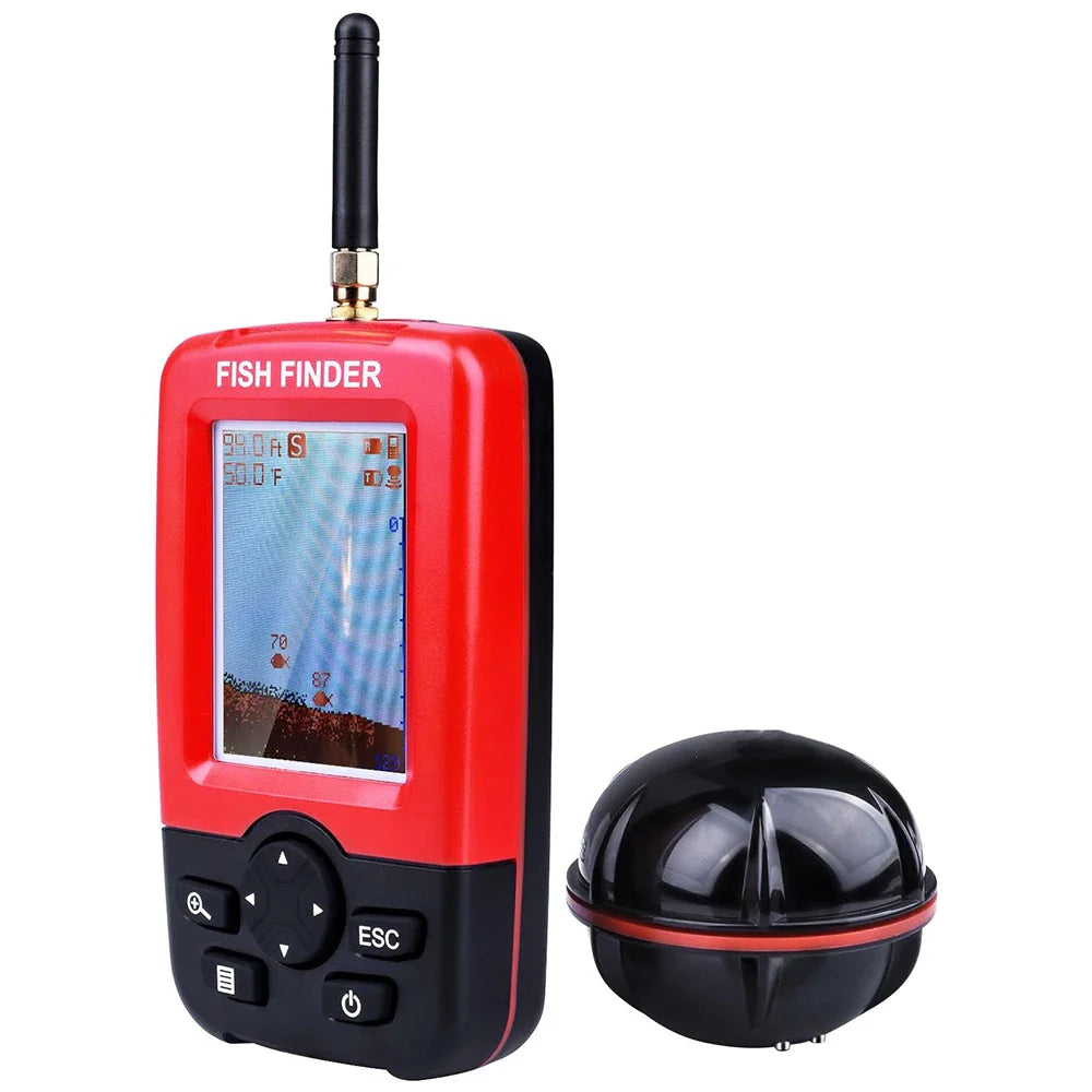 100M Portable Sonar Fish Finder – Echo Sounder with Fishing Lure, Alarm, and Transducer for Lake & Sea Fishing
