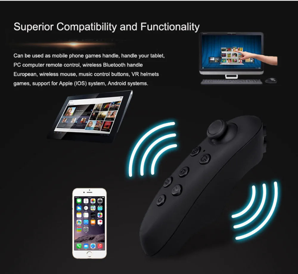 3D VR Headset – Virtual Reality Smart Glasses Helmet for Smartphones with Controllers and 7-Inch Lenses
