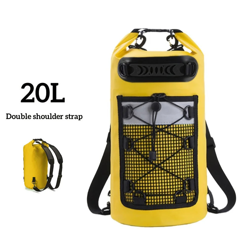 Waterproof PVC Dry Bag Backpack - 10L/20L Shoulder Bag for Kayaking, Trekking, Rafting, Surfing & Boating
