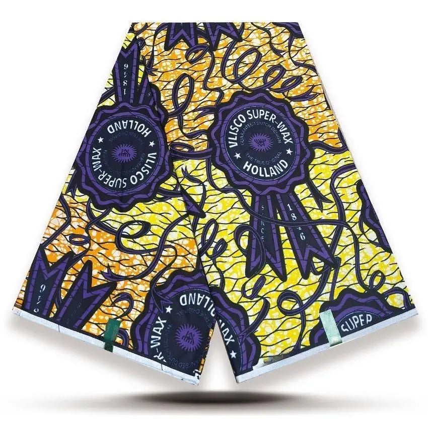 Original African Wax Print Fabric - 6 Yards Soft 100% Cotton Nigerian Ankara Pagne Batik Material