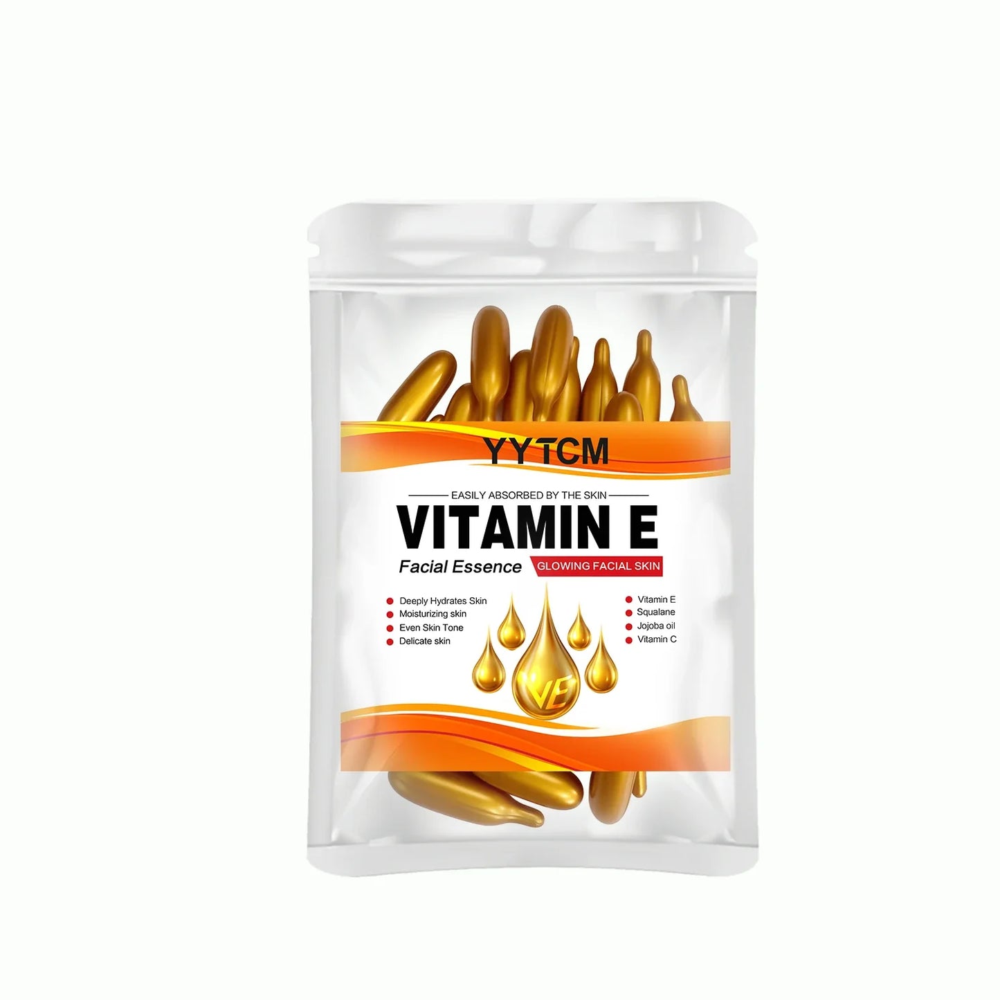 Vitamin E Moisturizing Capsule Essence - Squalane & Vitamin C Deep Hydration Skin Brightening Care