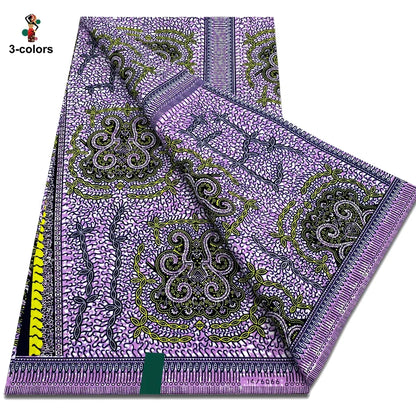 Newest African Ankara Wax Fabric - 100% Cotton Soft Dutch Hollandais Pagne Print for Dresses & Sewing